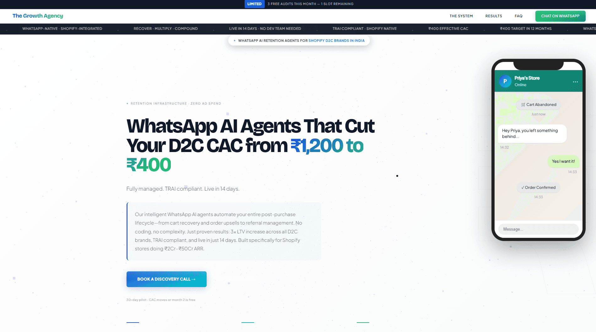 The Growth Agency Website Redesign after preview