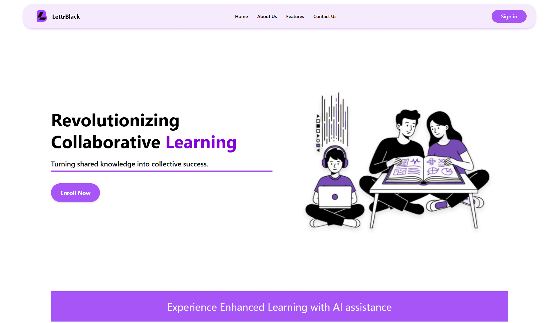 LettrBlack Edtech Website screenshot 1